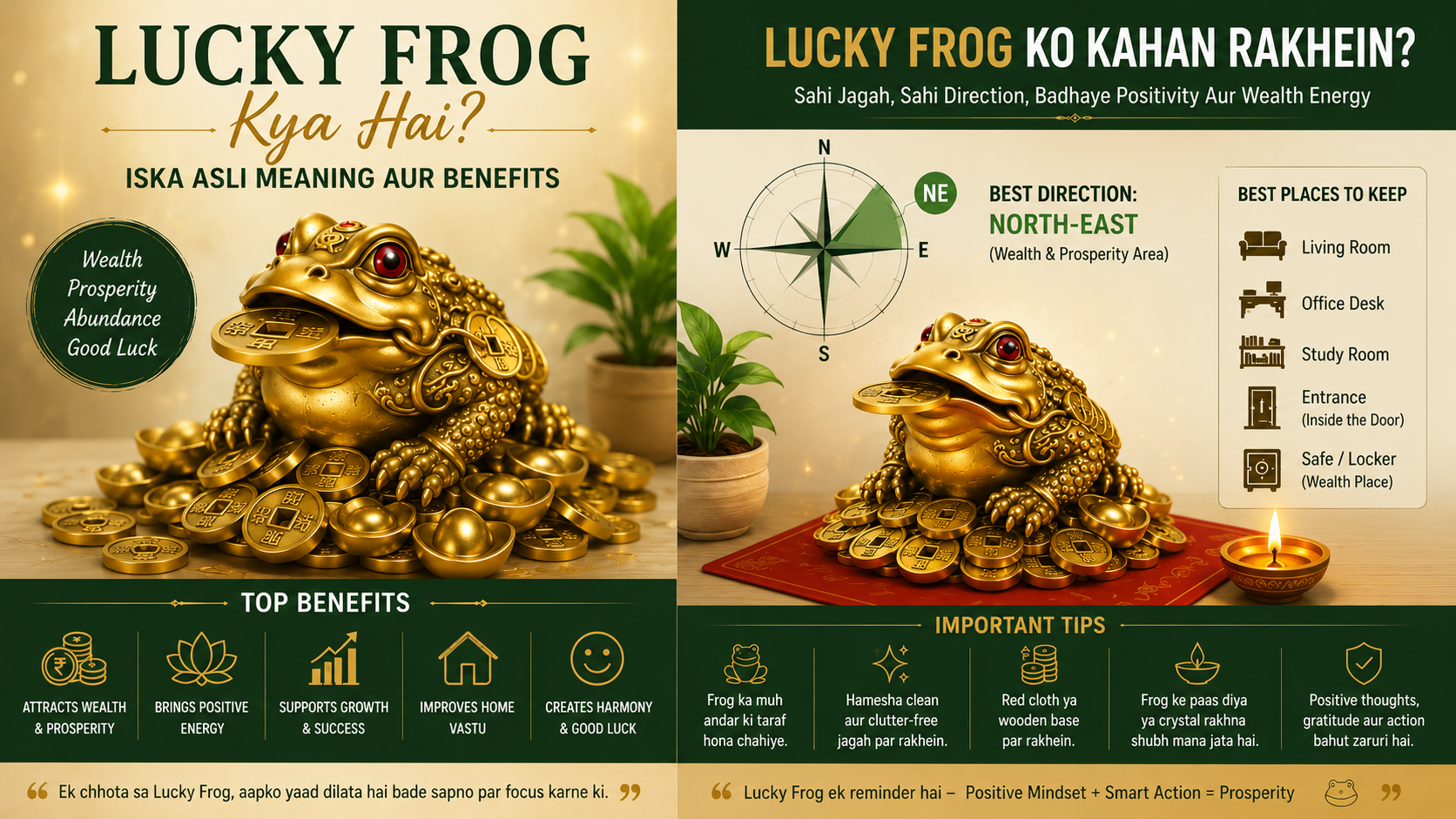Lucky frog on red cloth